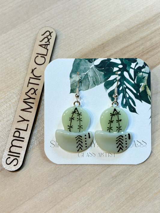 Cactus glass earrings