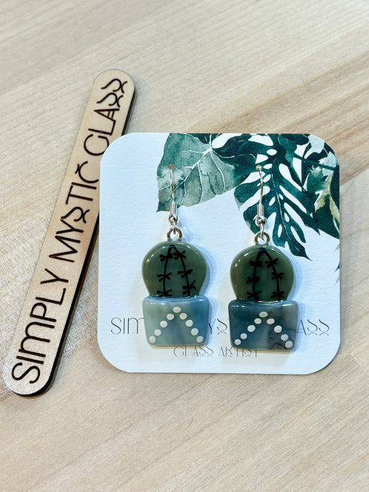 Cactus glass earrings