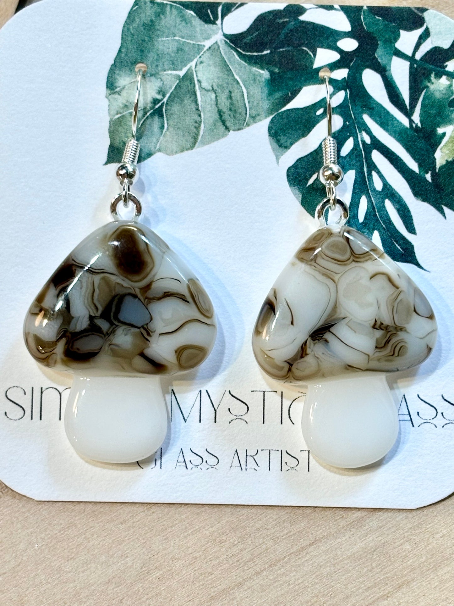 Mushroom glass earrings