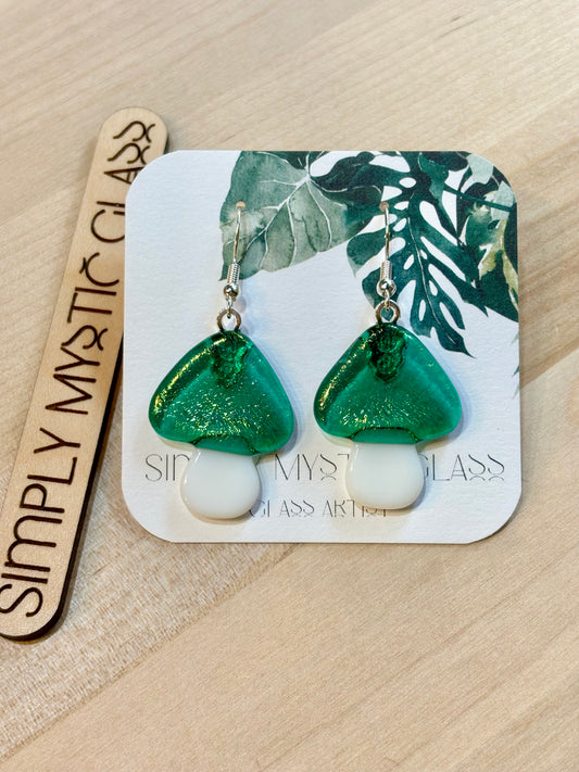 Mushroom glass earrings