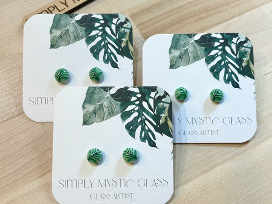 Leaf glass earrings