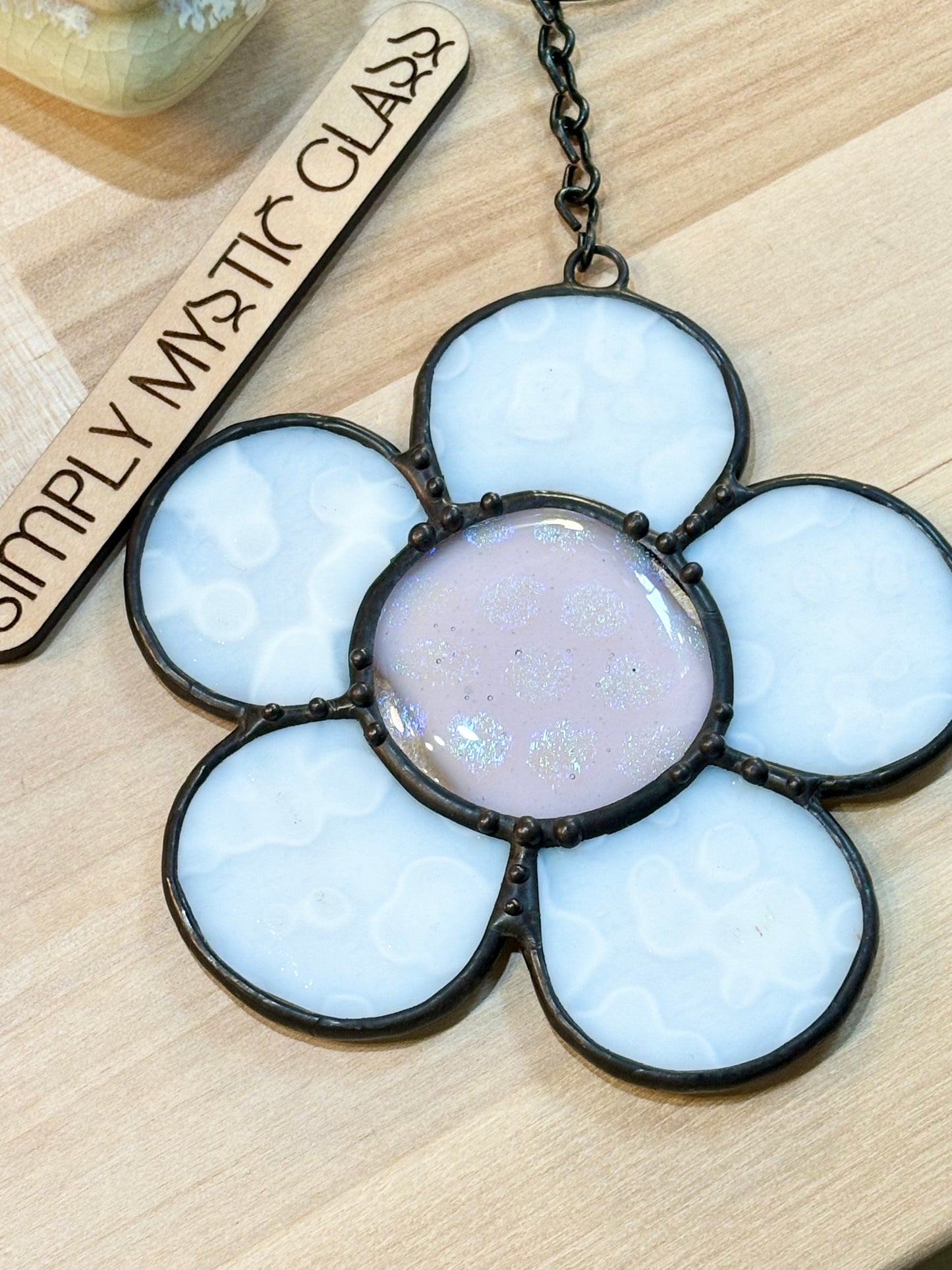 Stained glass flower suncatcher