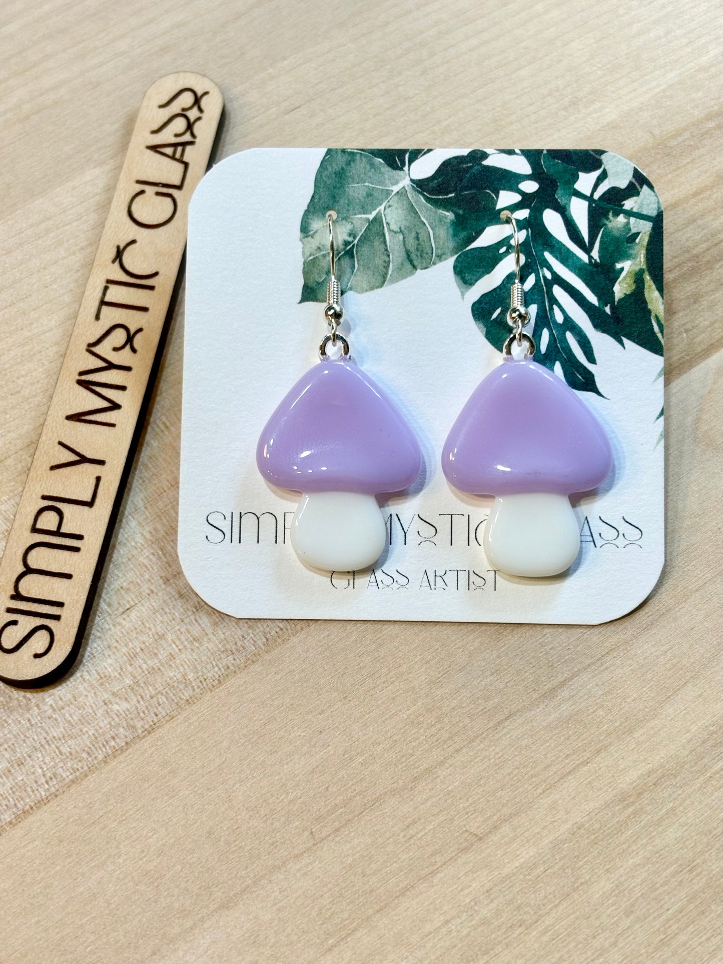 Mushroom glass earrings