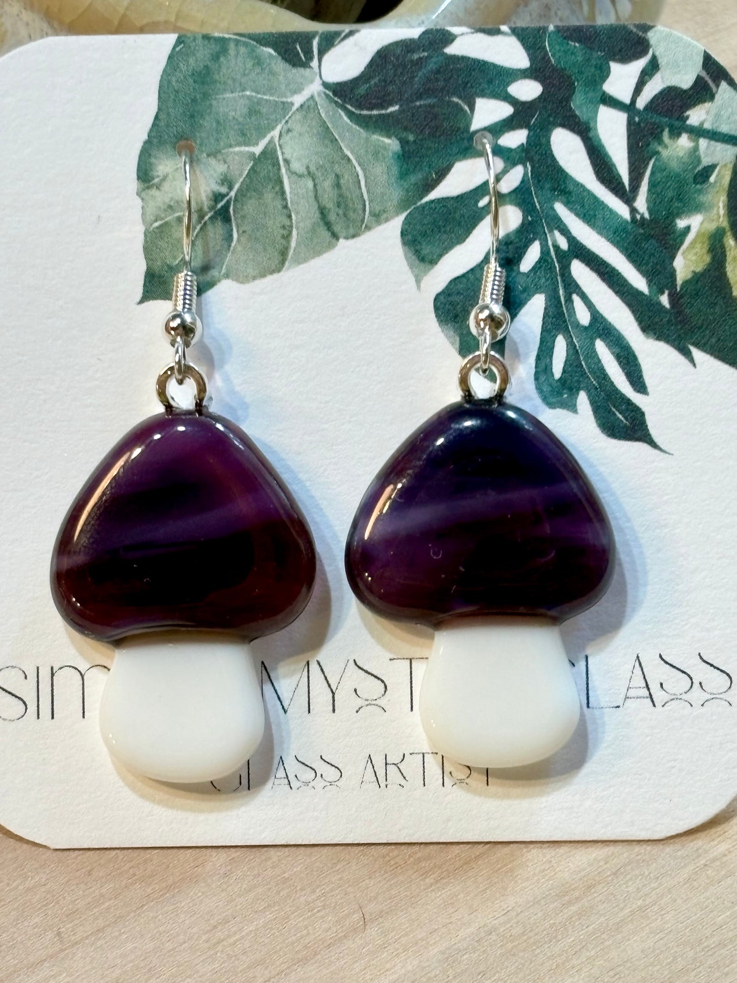 Mushroom glass earrings