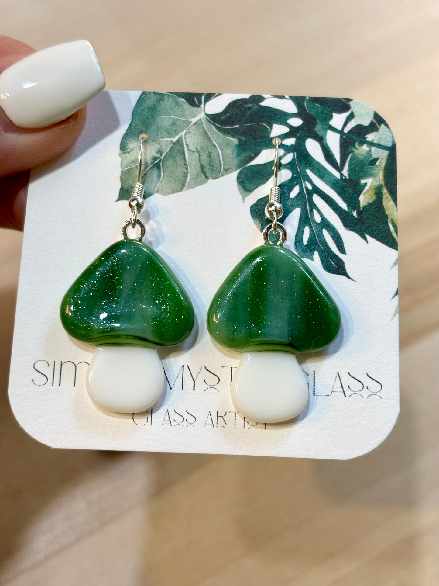 Mushroom glass earrings