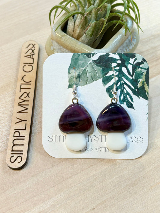 Mushroom glass earrings