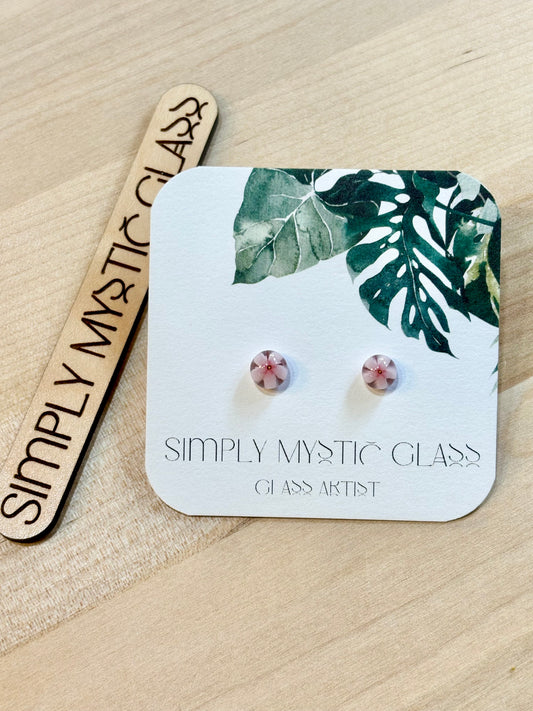 Glass stud earrings