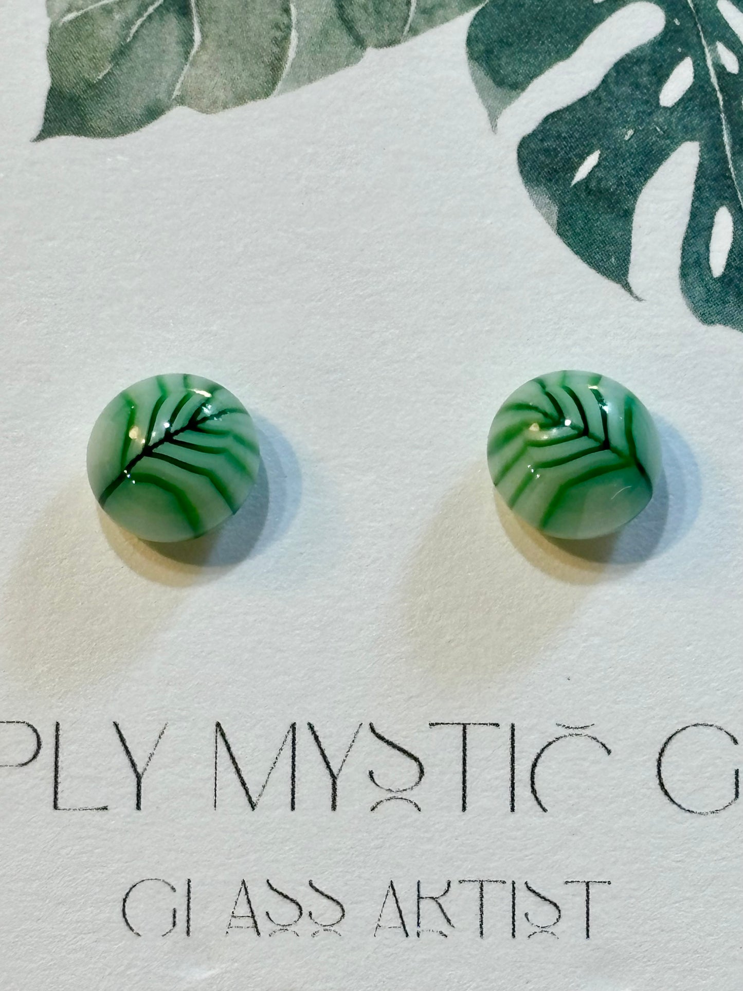 Leaf glass earrings