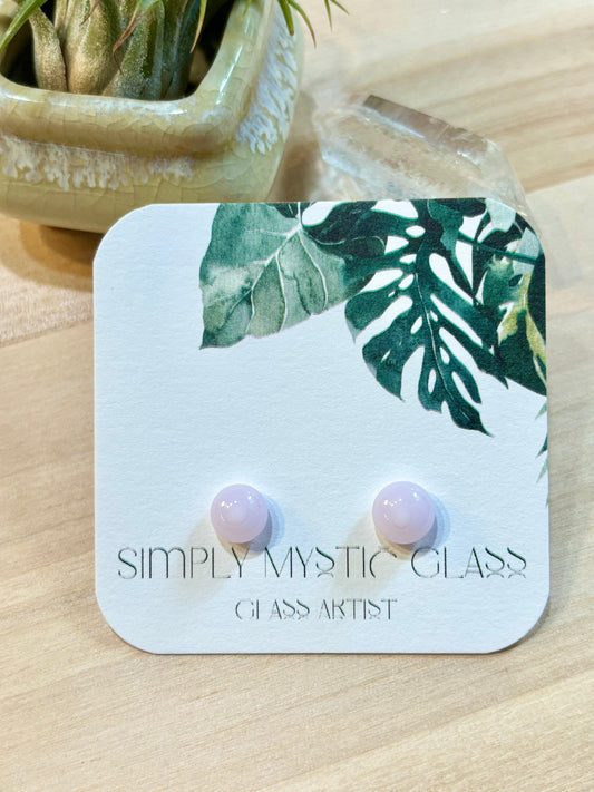 Pink glass earrings