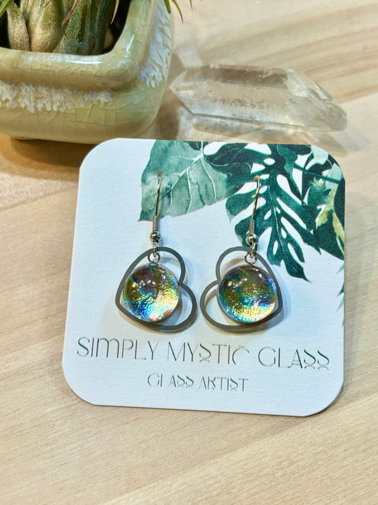 Dichroic glass earrings