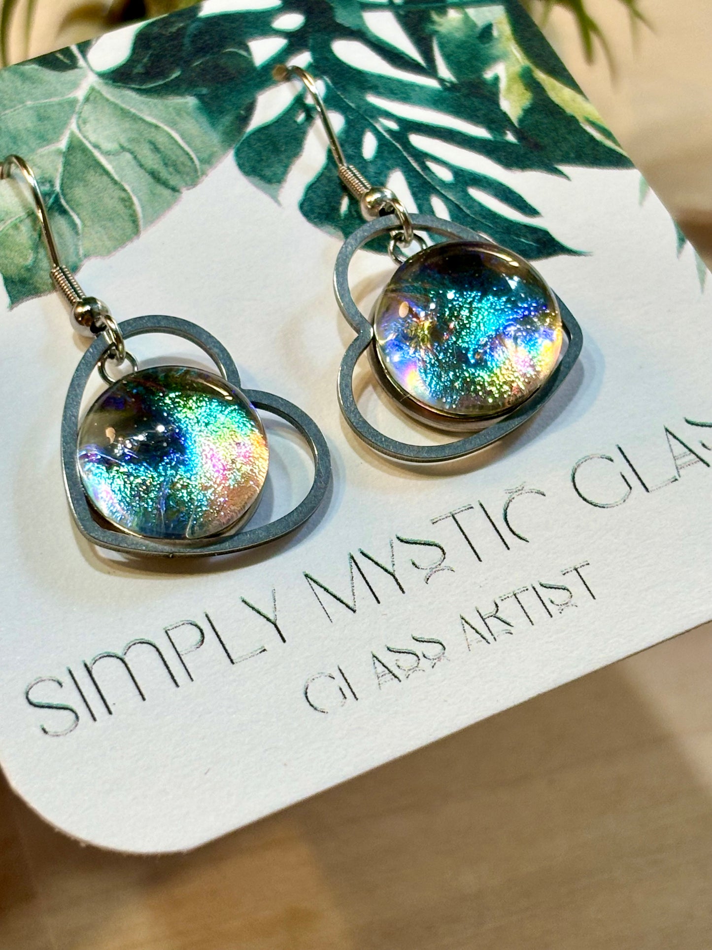 Dichroic glass earrings