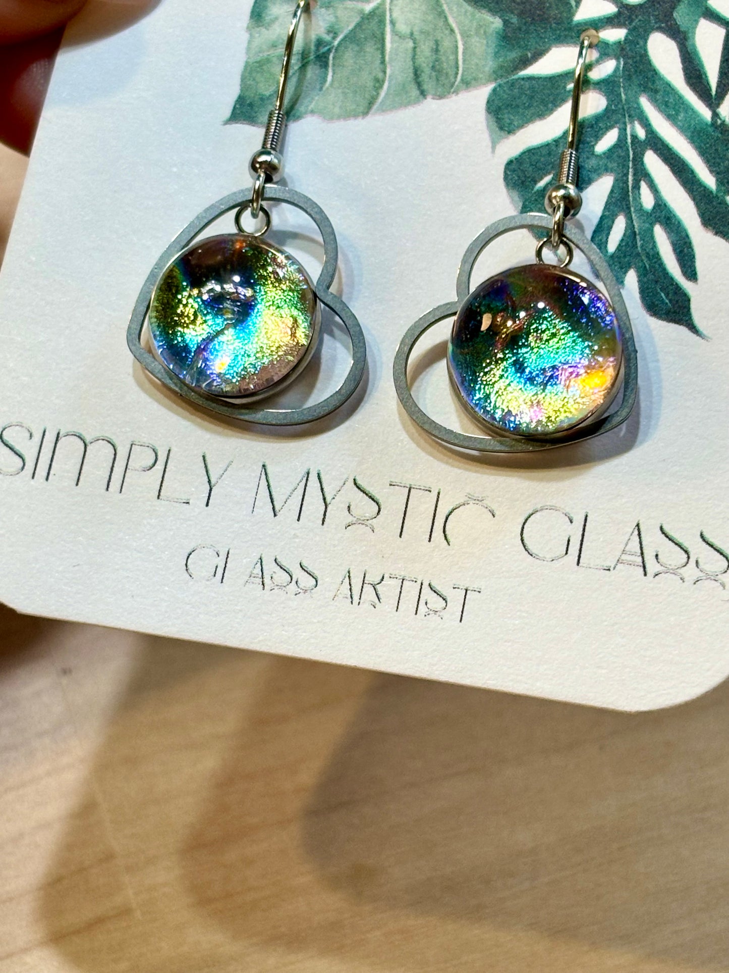 Dichroic glass earrings