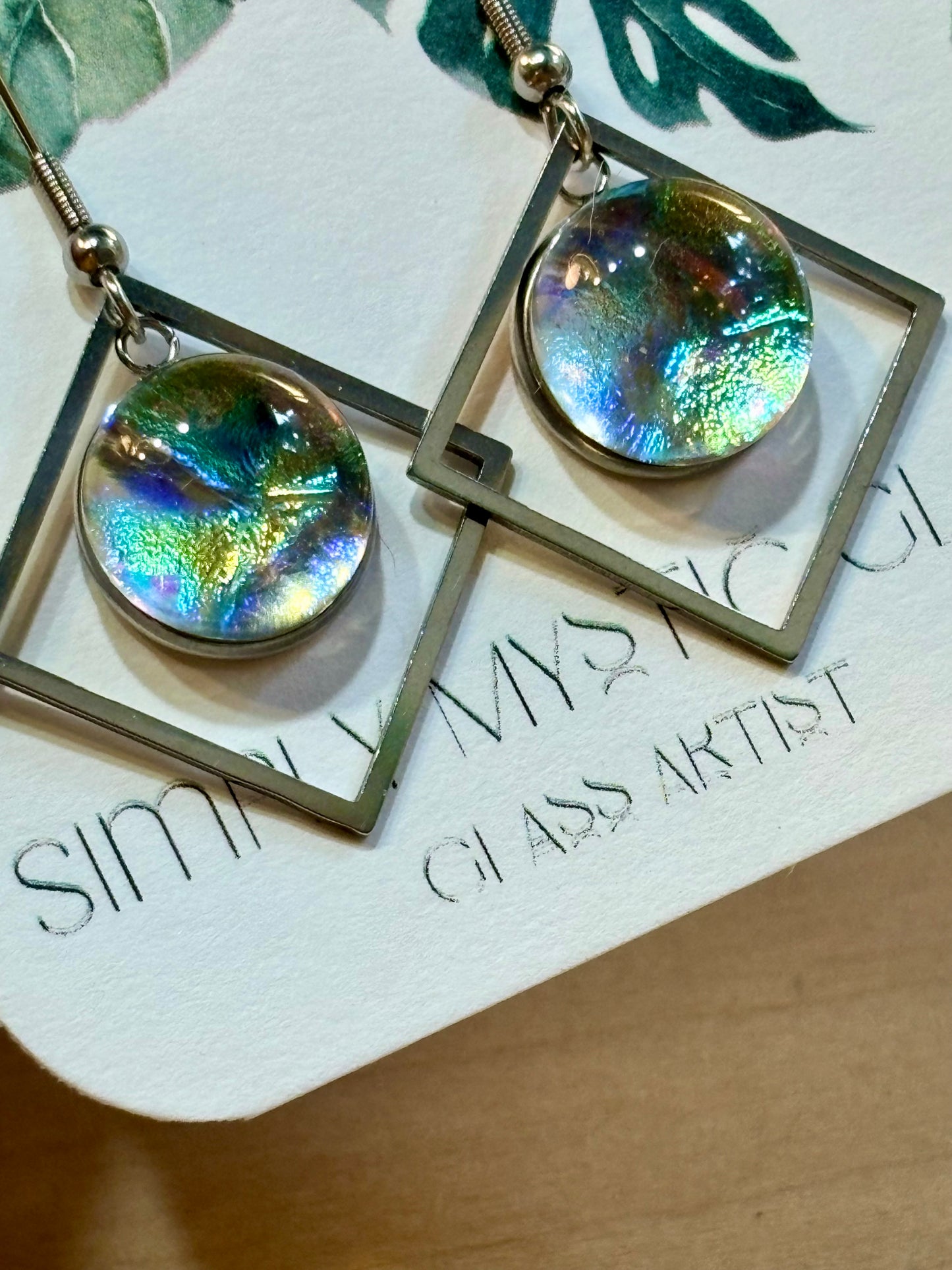 Dichroic glass earrings