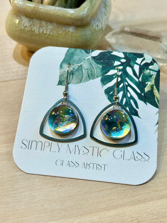 Dichroic glass earrings