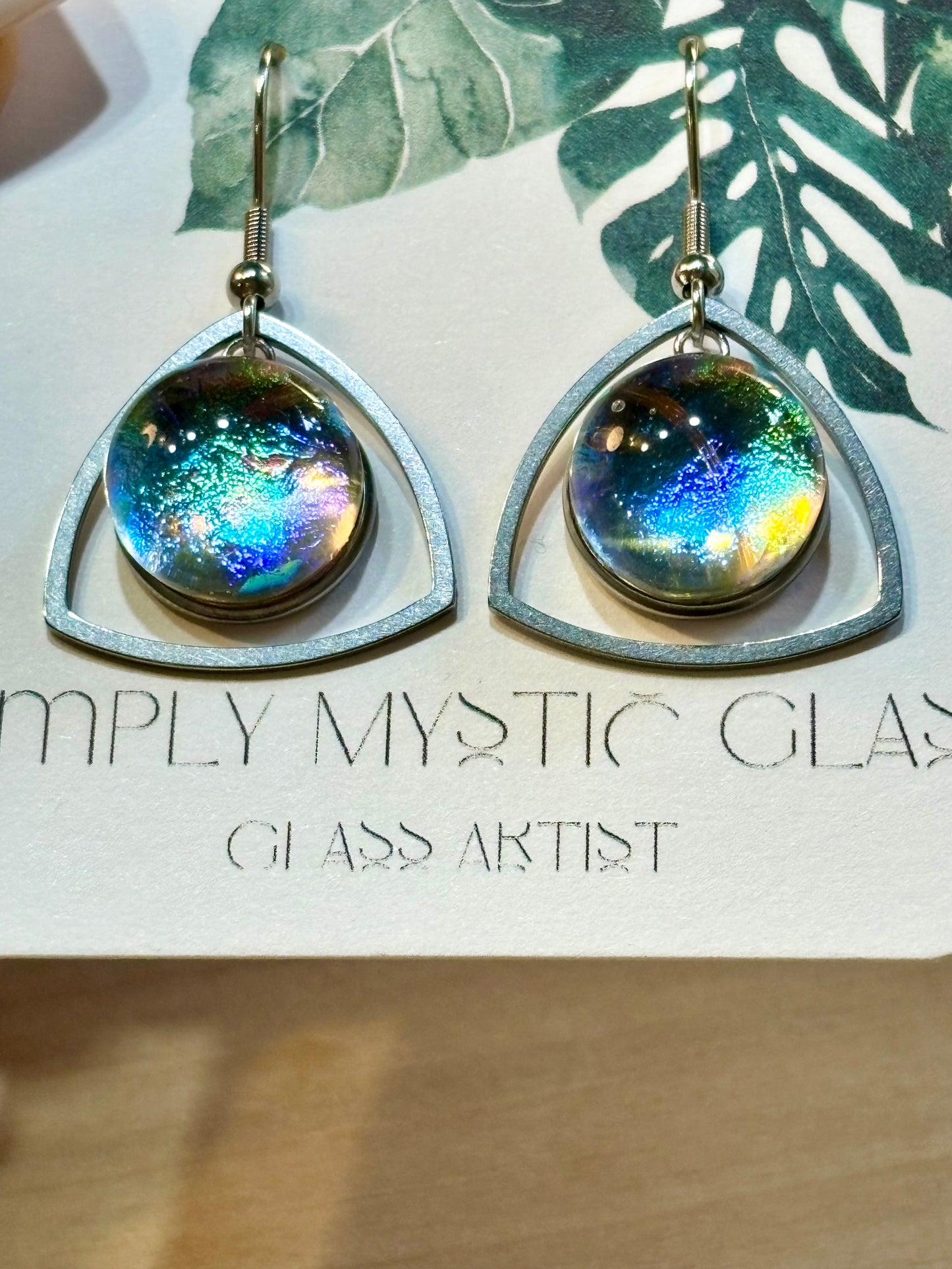 Dichroic glass earrings