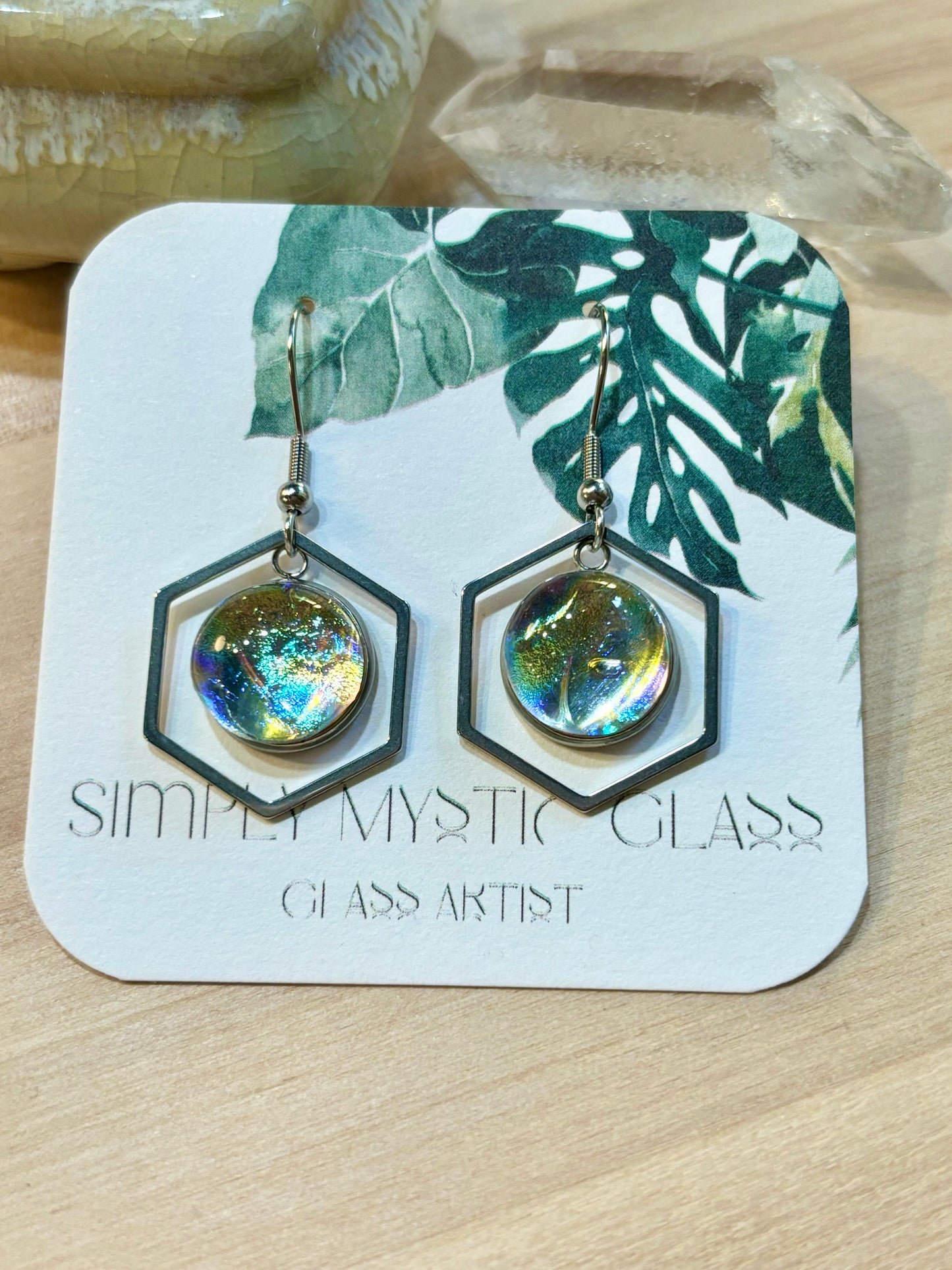 Dichroic glass earrings