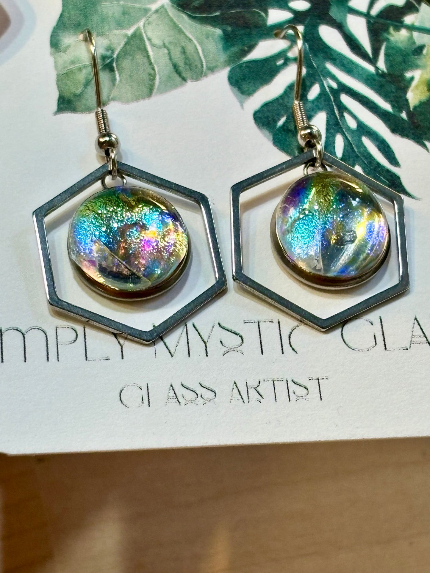 Dichroic glass earrings