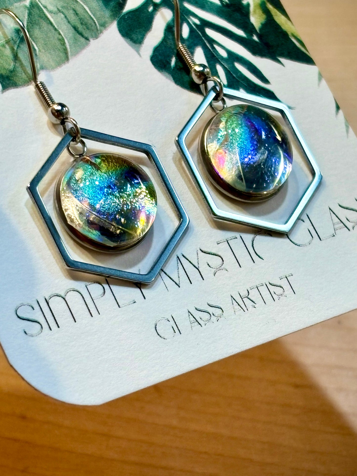 Dichroic glass earrings