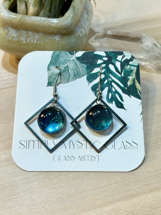 Blue glass earrings