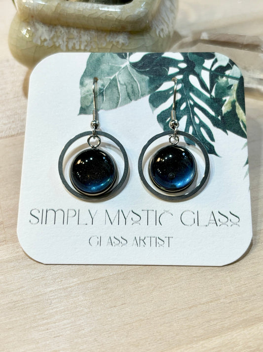 Blue glass earrings