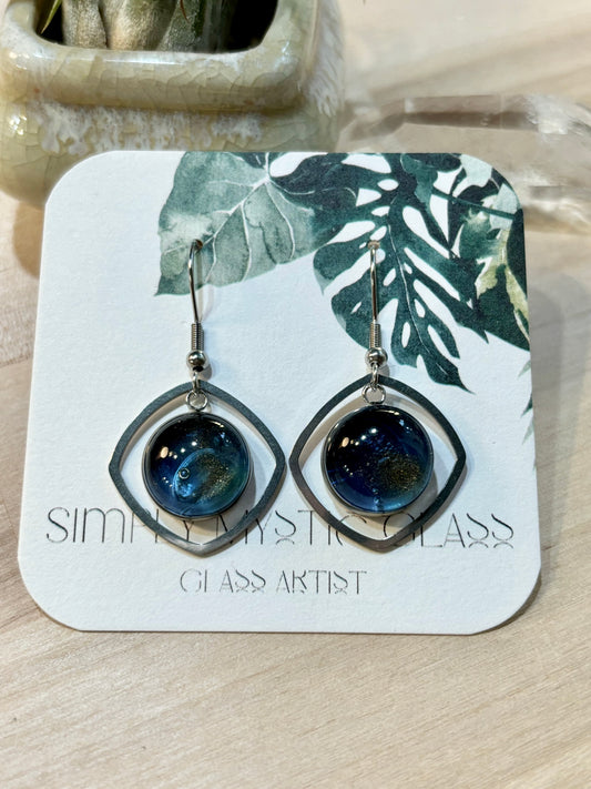 Blue glass earrings