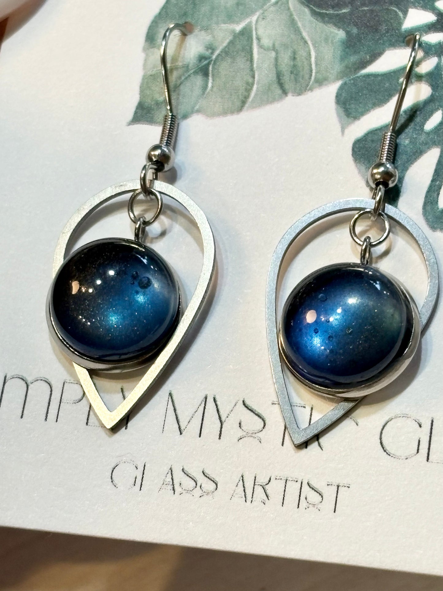 Blue glass earrings