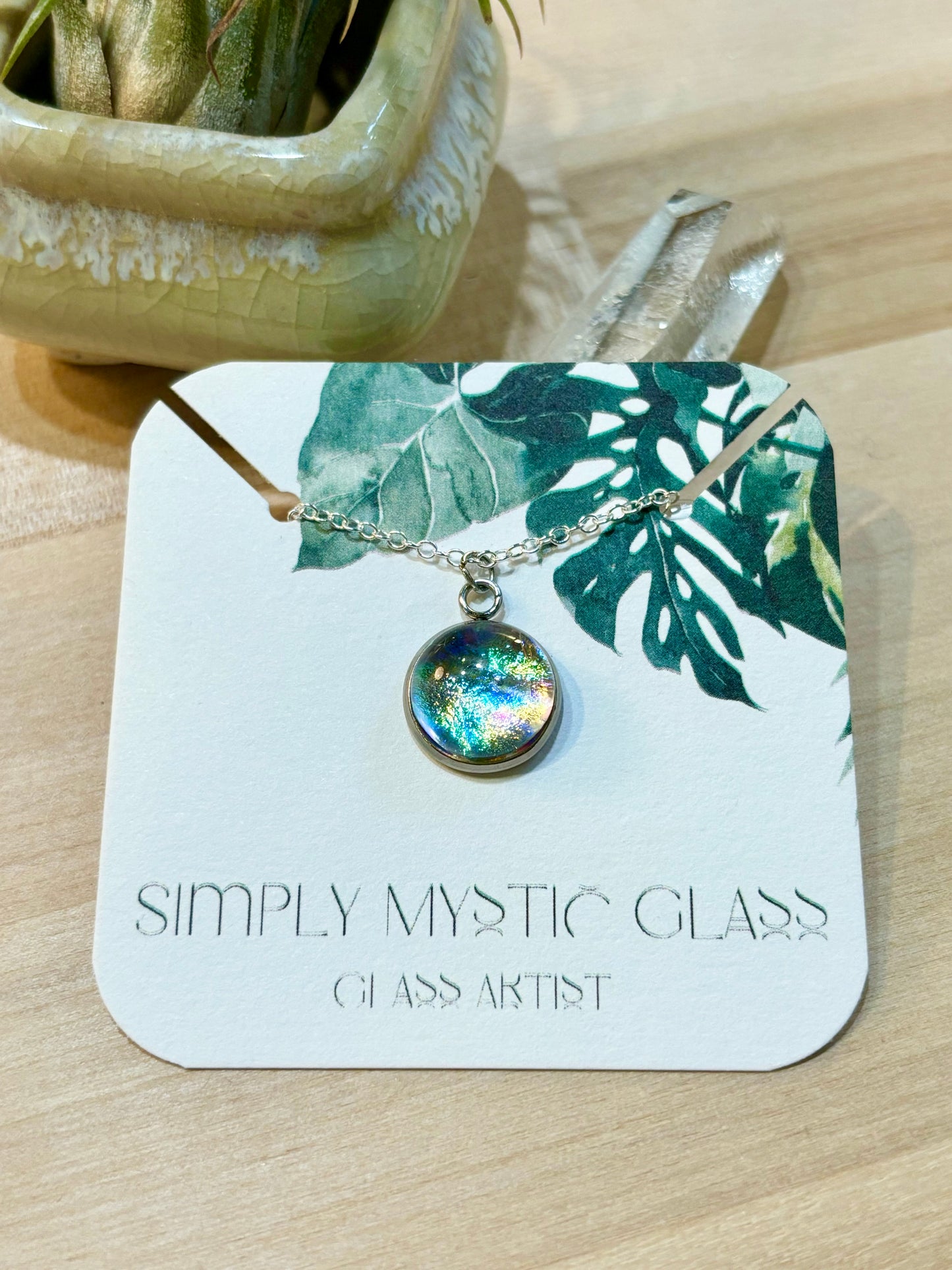 Dichroic glass necklace