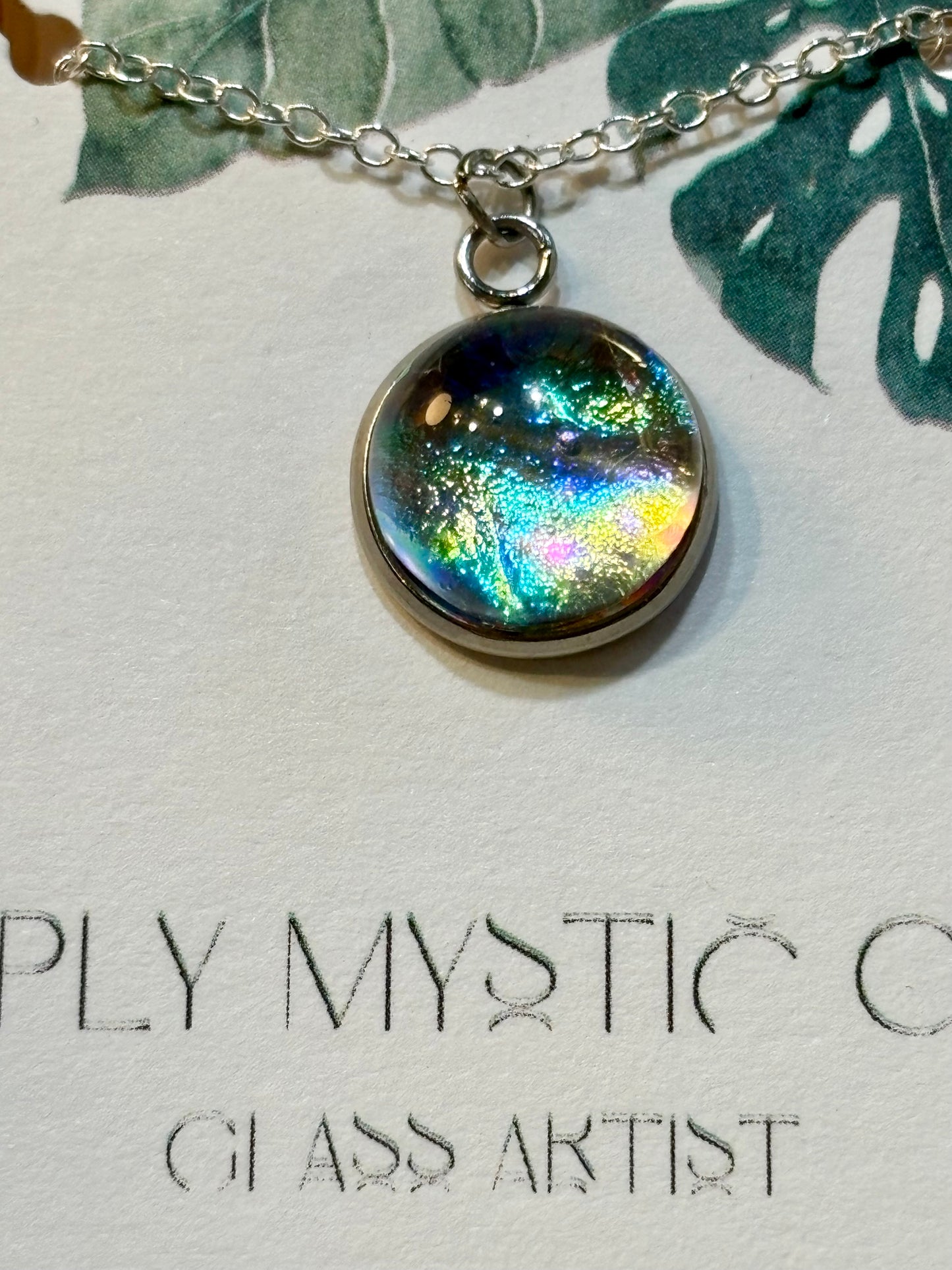 Dichroic glass necklace