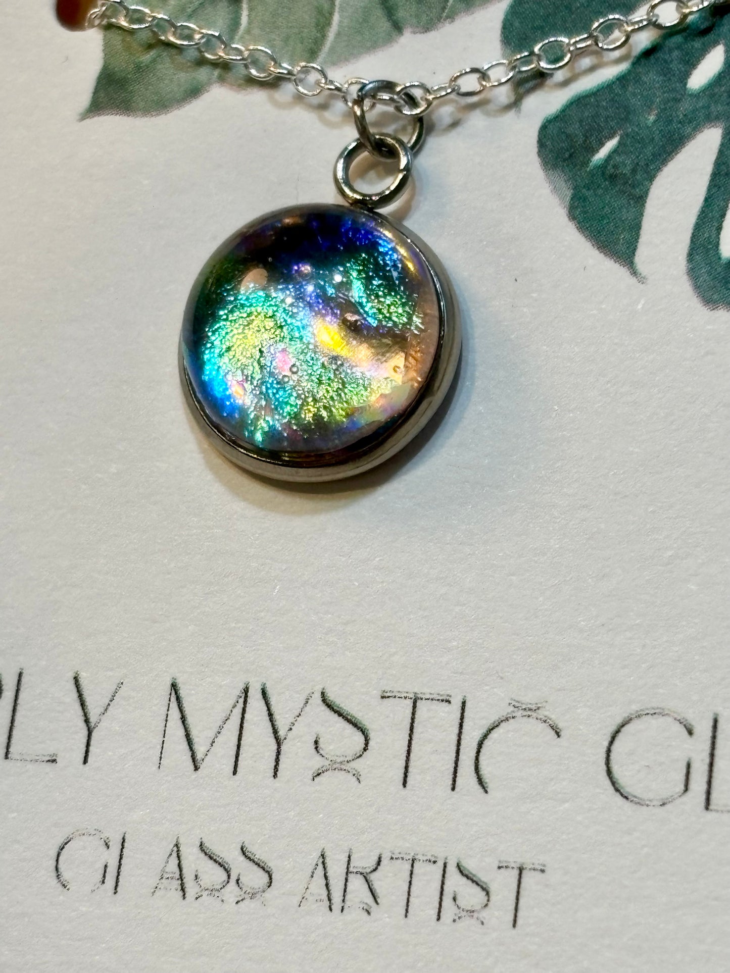 Dichroic glass necklace