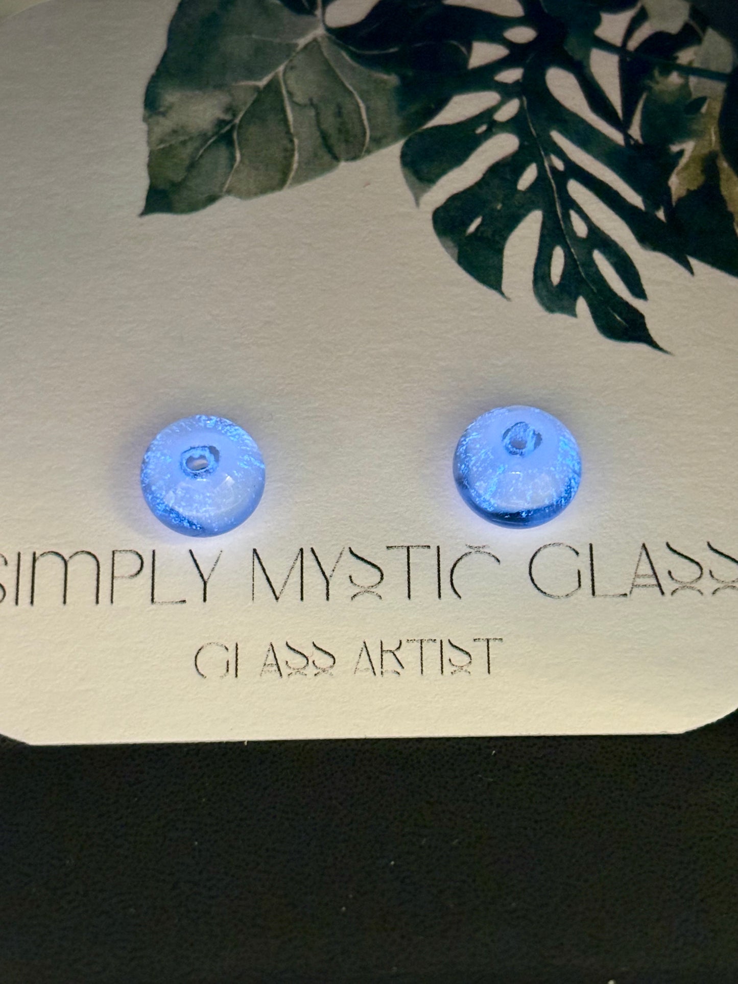 Glow in the dark glass earrings