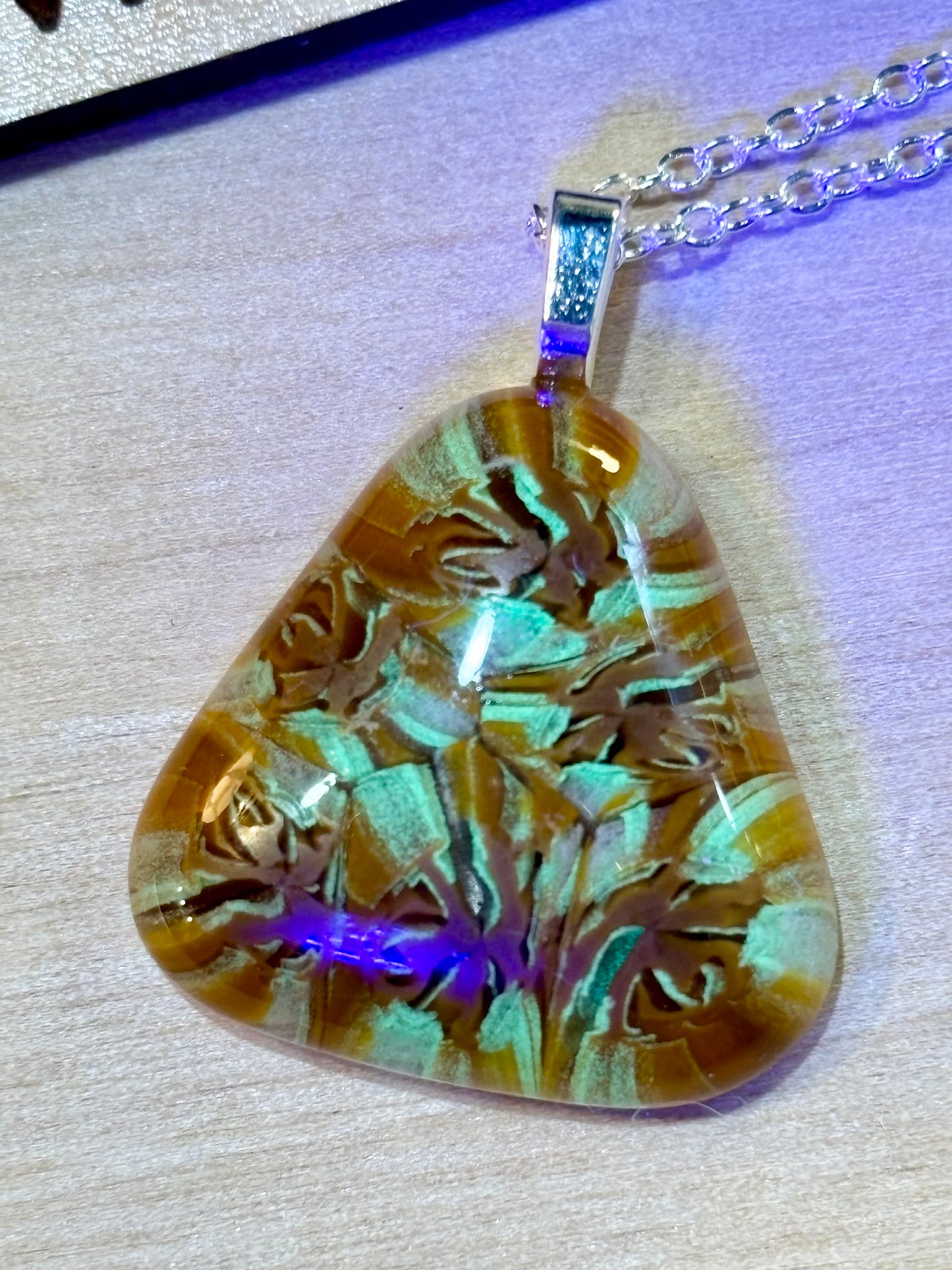 Glow in the dark glass necklace