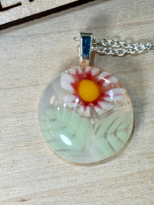 Glass flower necklace