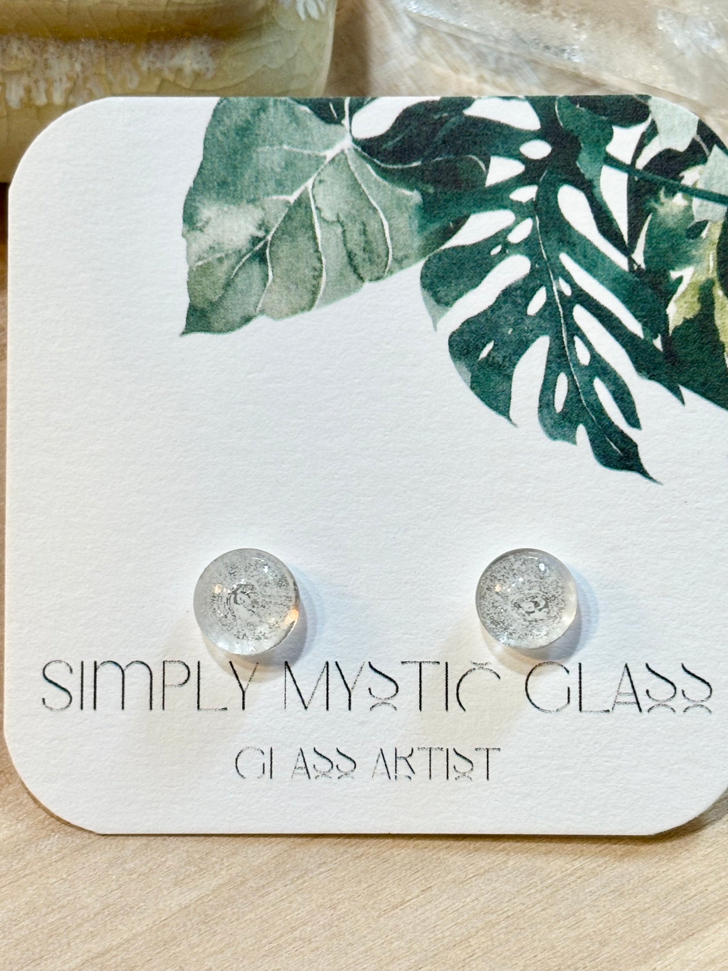 Glow in the dark glass earrings