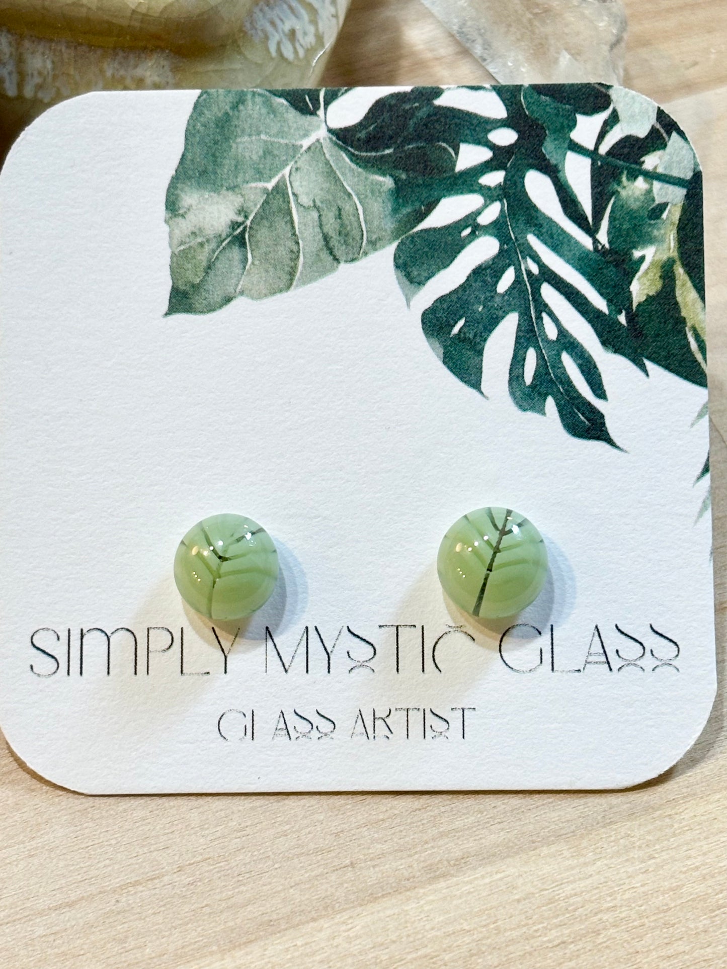 Leaf glass earrings