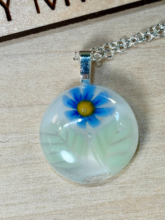 Glass flower necklace