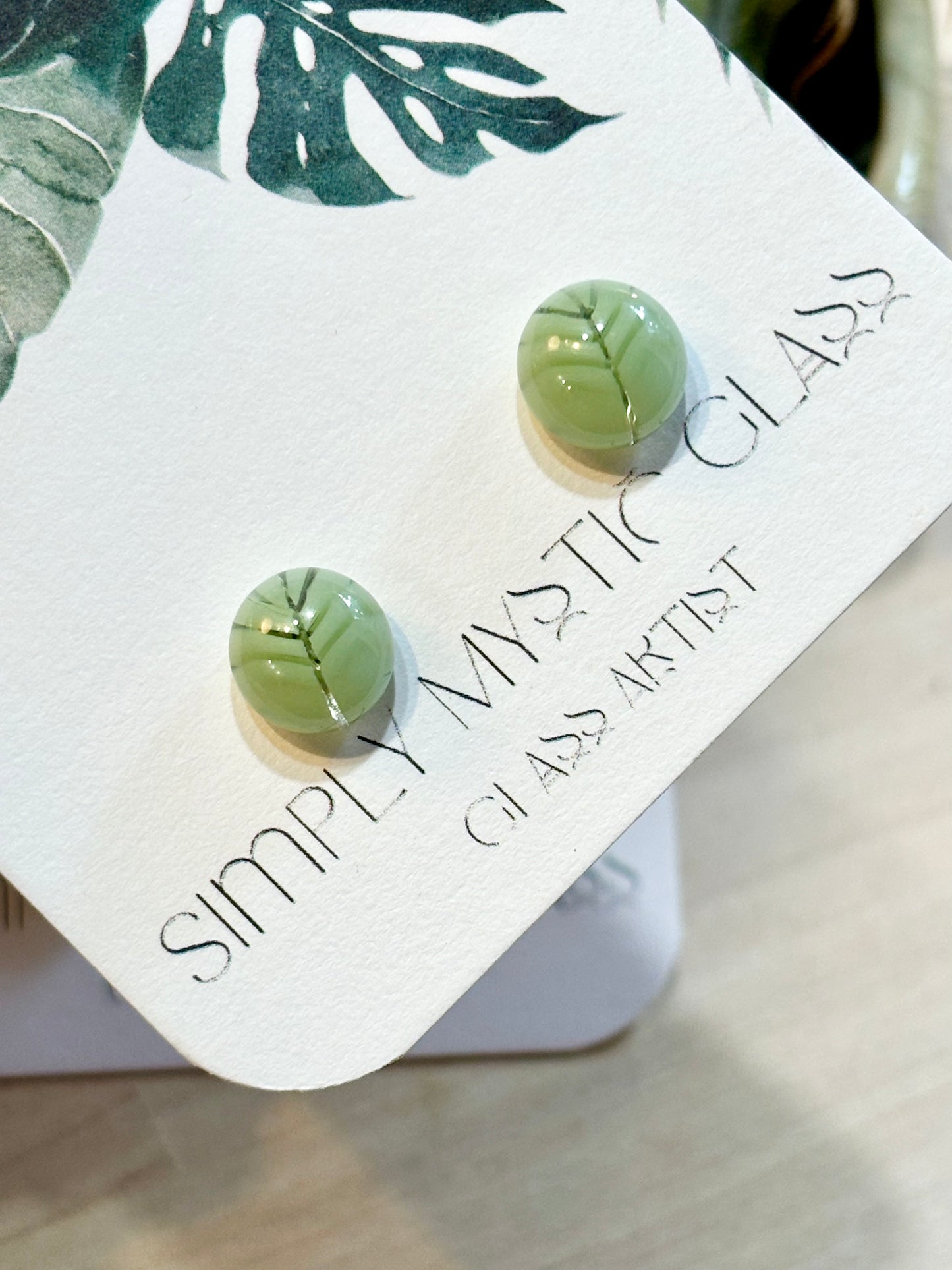 Leaf glass earrings