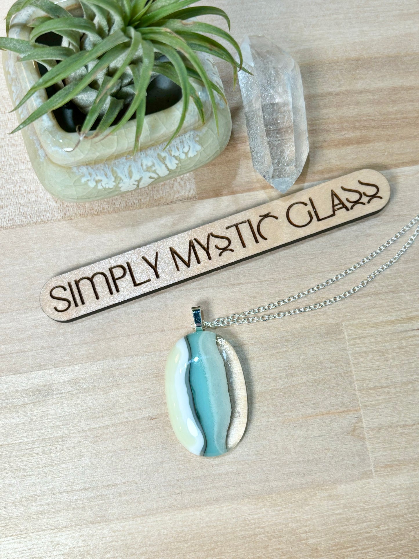 Glow in the dark glass necklace